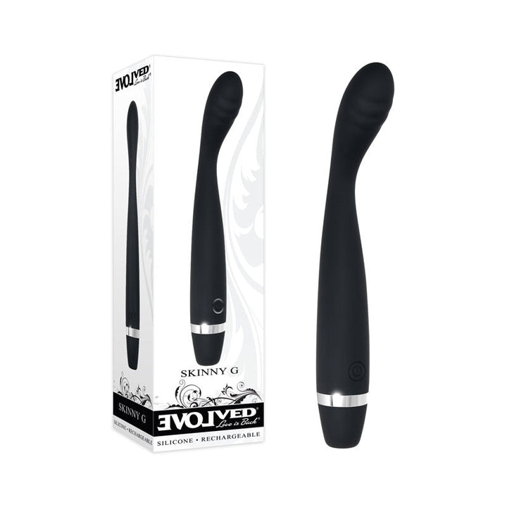 Evolved Skinny G - Black 17.8 cm USB Rechargeable Vibrator – Sex toys NZ by Naughtyhut. Discreet delivery nationwide.