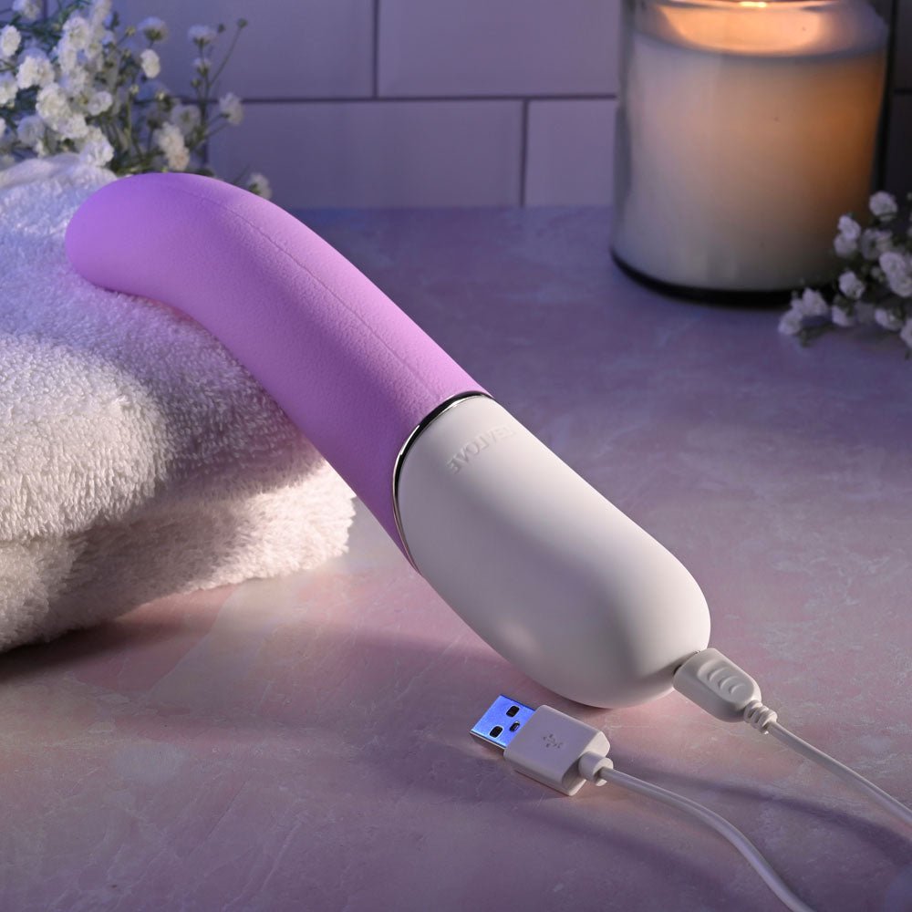Buy Evolved SLIP OF THE TONGUE - Purple 21.1 cm USB Rechargeable Flicking Tongue Vibrator – Naughtyhut NZ sex toys online. Discreet delivery & top brands.