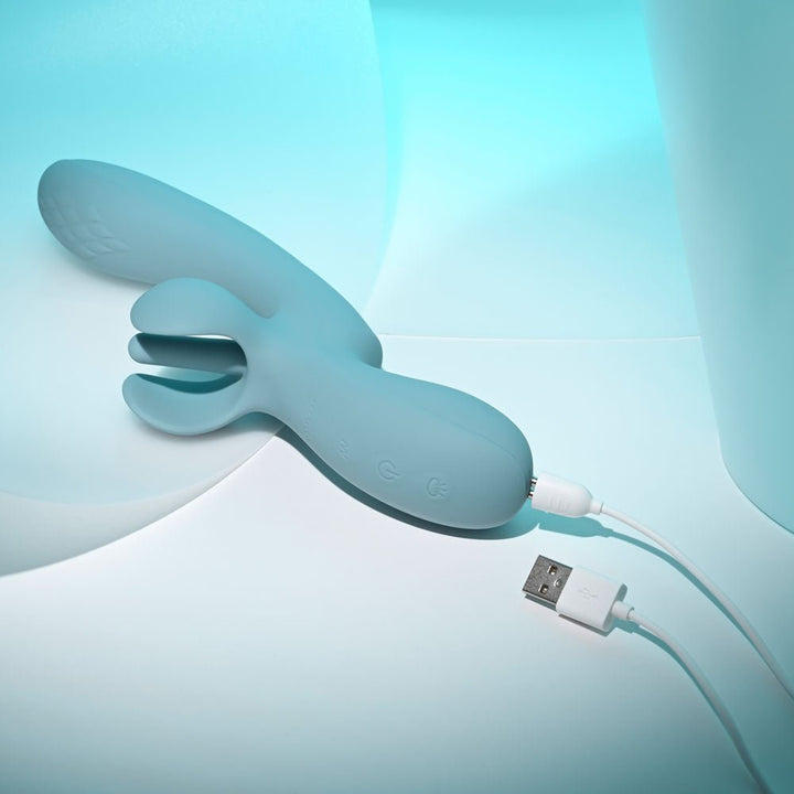 Evolved TAKE YOUR FLICK - Grey 24.1 cm USB Rechargeable Vibrator with Flicking Clitoral Stimulator – Sex toys NZ by Naughtyhut. Discreet delivery nationwide.