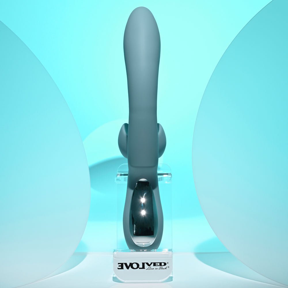 Evolved TAKE YOUR FLICK - Grey 24.1 cm USB Rechargeable Vibrator with Flicking Clitoral Stimulator – Sex toys NZ by Naughtyhut. Discreet delivery nationwide.