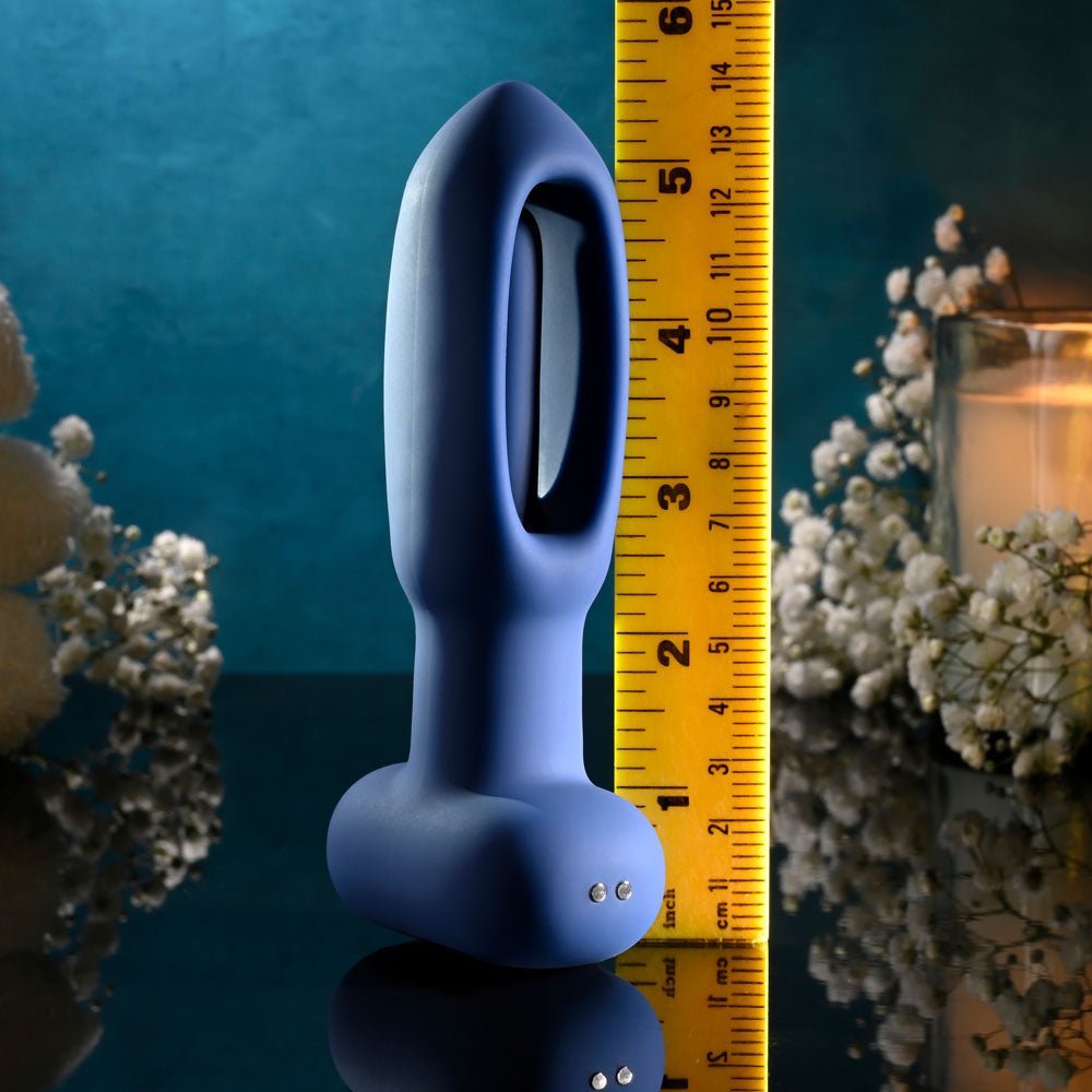 Evolved THE FLAPPER - Blue 14 cm USB Rechargeable Vibrating and Flapping Butt Plug with Remote – Sex toys NZ by Naughtyhut. Discreet delivery nationwide.