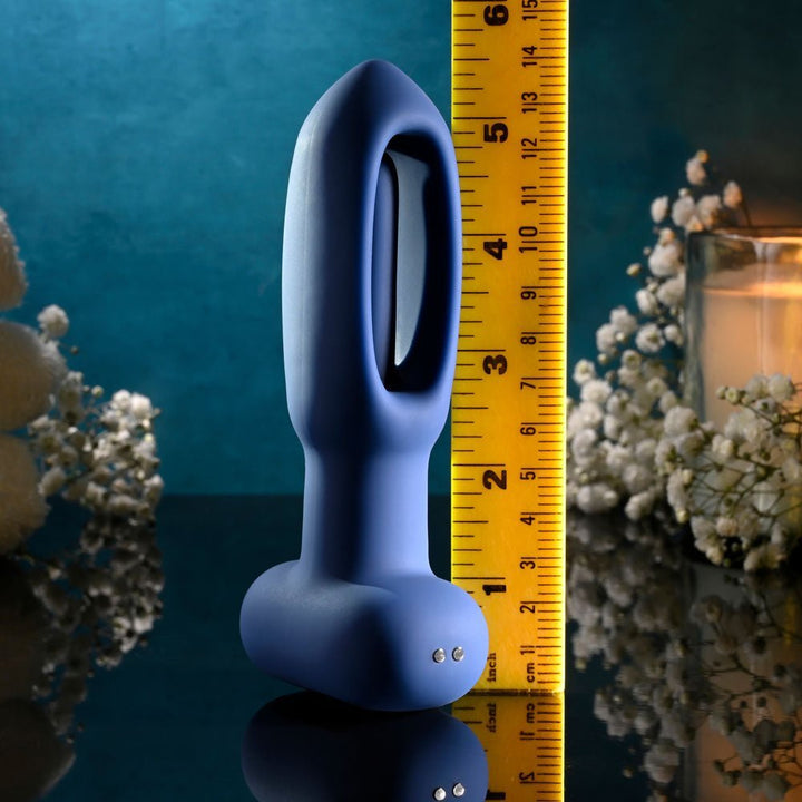 Evolved THE FLAPPER - Blue 14 cm USB Rechargeable Vibrating and Flapping Butt Plug with Remote – Sex toys NZ by Naughtyhut. Discreet delivery nationwide.