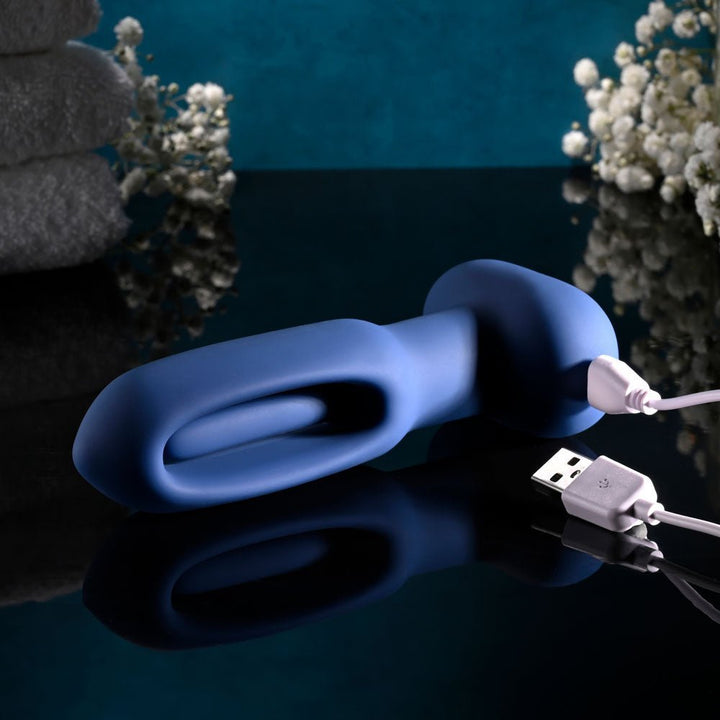 Evolved THE FLAPPER - Blue 14 cm USB Rechargeable Vibrating and Flapping Butt Plug with Remote – Sex toys NZ by Naughtyhut. Discreet delivery nationwide.