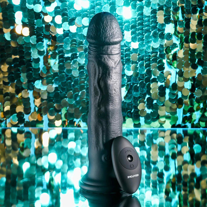 Buy Evolved BLACK THUNDER - Black 25 cm USB Rechargeable Vibrator – Naughtyhut NZ sex toys online. Discreet delivery & top brands.