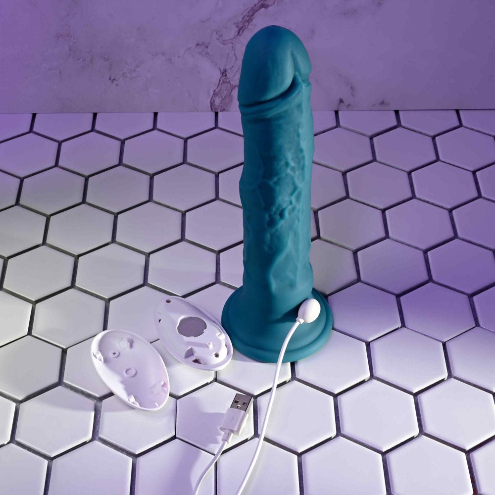 Evolved TSUNAMI - Blue 18.4 cm USB Rechargeable Vibrating Dong with Remote Control – Sex toys NZ by Naughtyhut. Discreet delivery nationwide.