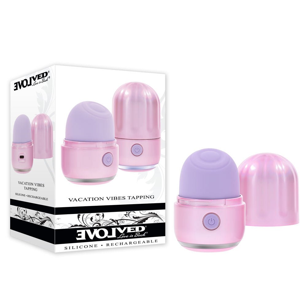 Evolved VACATION VIBES - TAPPING - Pink 8.5 cm USB Rechargeable Tapping Stimulator – Sex toys NZ by Naughtyhut. Discreet delivery nationwide.