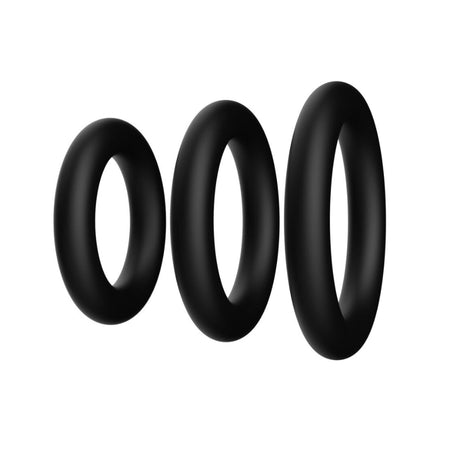 Buy F - 39: Trio Cockring Set - Black – Naughtyhut NZ sex toys online. Discreet delivery & top brands.
