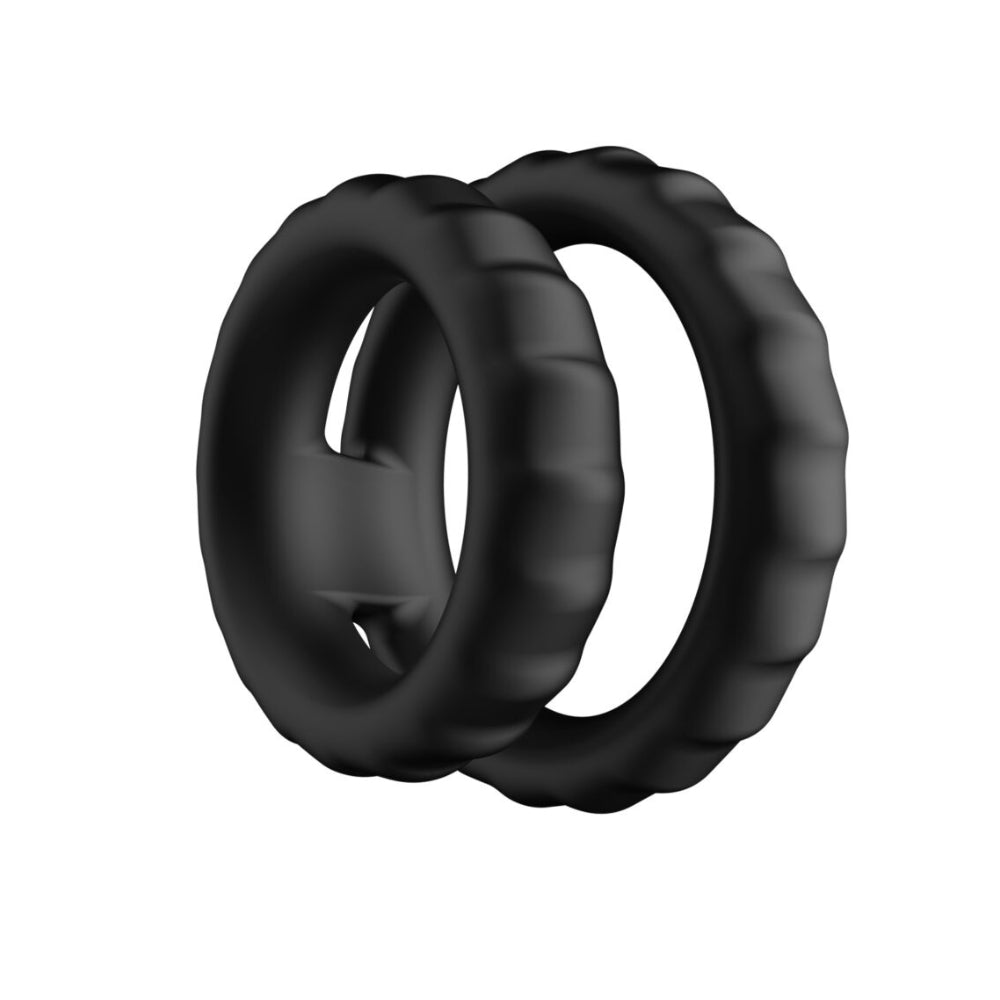 F - 43: Tiered Cock & Ball Ring - Black – Sex toys NZ by Naughtyhut. Discreet delivery nationwide.
