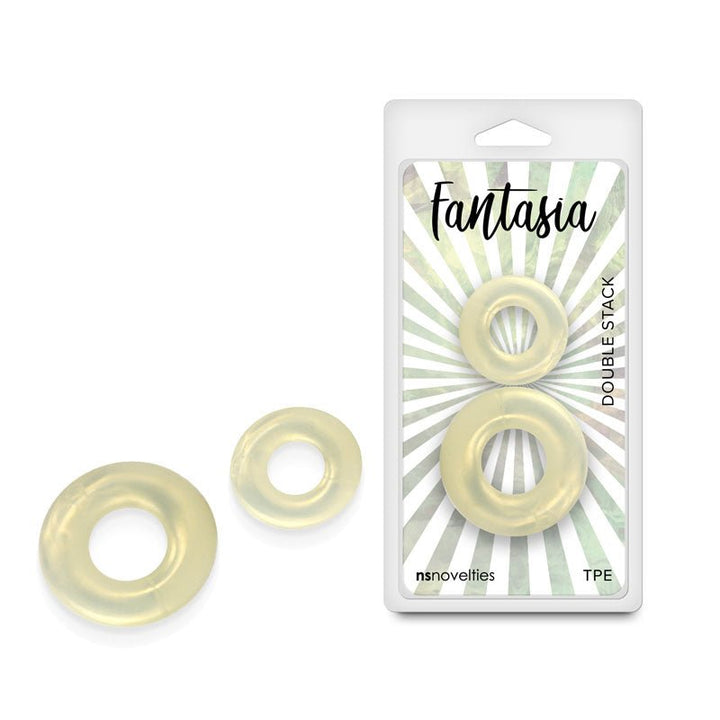 Fantasia - Double Stack - Amber - Amber Cock Rings - Set of 2 Sizes – Sex toys NZ by Naughtyhut. Discreet delivery nationwide.
