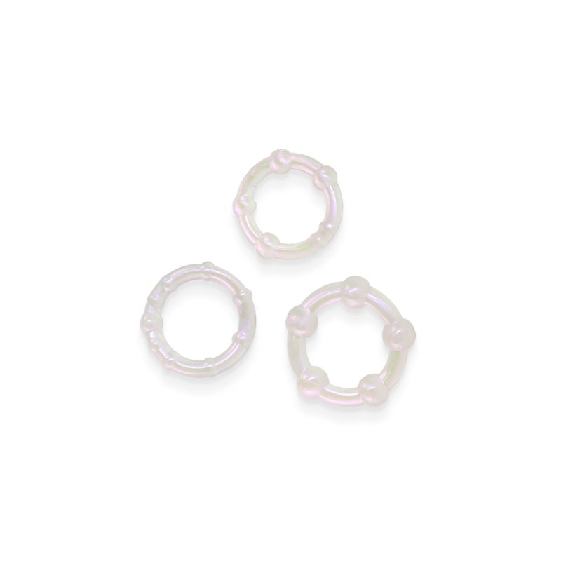 Buy Fantasia - Intensity Rings - Pearl - Pearlescent Beaded Cock Rings - Set of 3 Sizes – Naughtyhut NZ sex toys online. Discreet delivery & top brands.