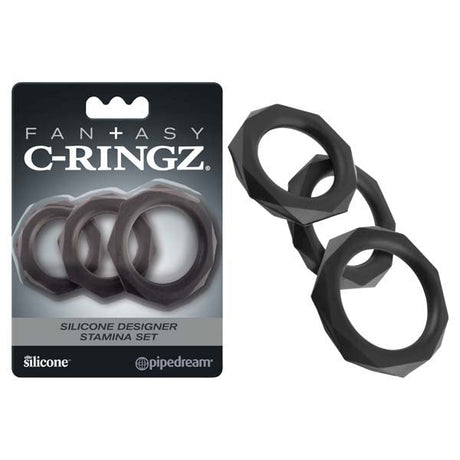 Buy Fantasy C - Ringz Silicone Designer Stamina Set - Black Cock Rings - Set of 3 Sizes at NZ’s Mega Adult Toys Store. Discover premium sex toys with discreet shipping at the best price in NZ