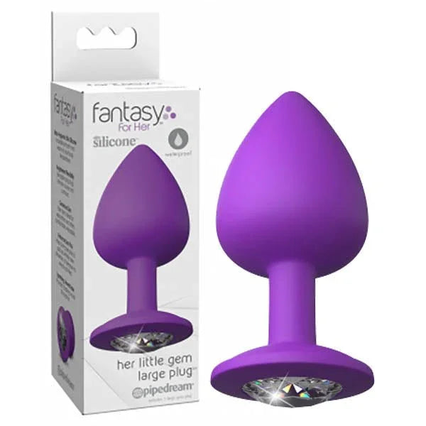 Pipedream Fantasy For Her Little Gem large jewelled butt plug in Purple with its box