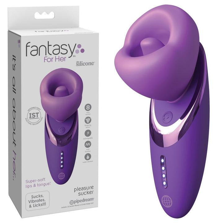 Fantasy For Her Pleasure Sucker - Purple USB Rechargeable Sucking, Licking & Vibrating Stimulator – Sex toys NZ by Naughtyhut. Discreet delivery nationwide.