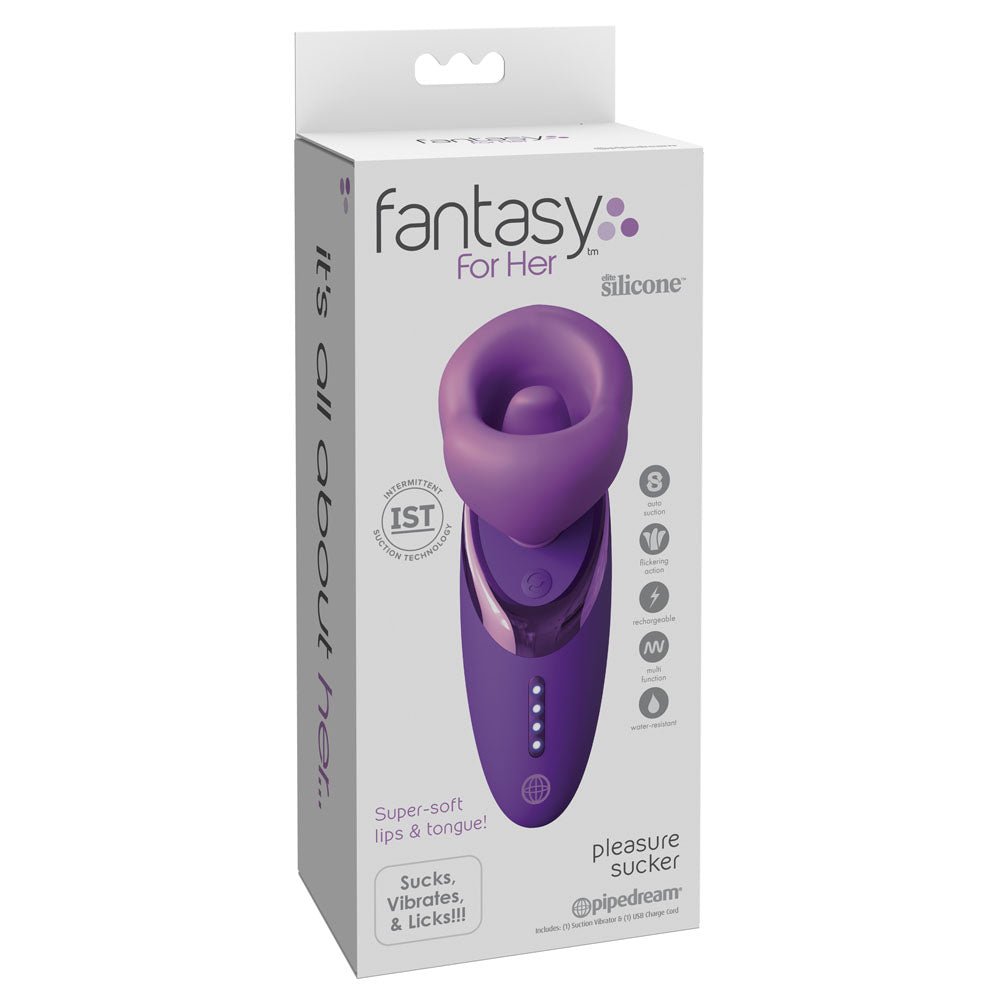 Buy Fantasy For Her Pleasure Sucker - Purple USB Rechargeable Sucking, Licking & Vibrating Stimulator – Naughtyhut NZ sex toys online. Discreet delivery & top brands.
