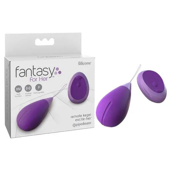 Pipedream Fantasy For Her remote Kegel Excite-Her in Purple with its wireless remote and box