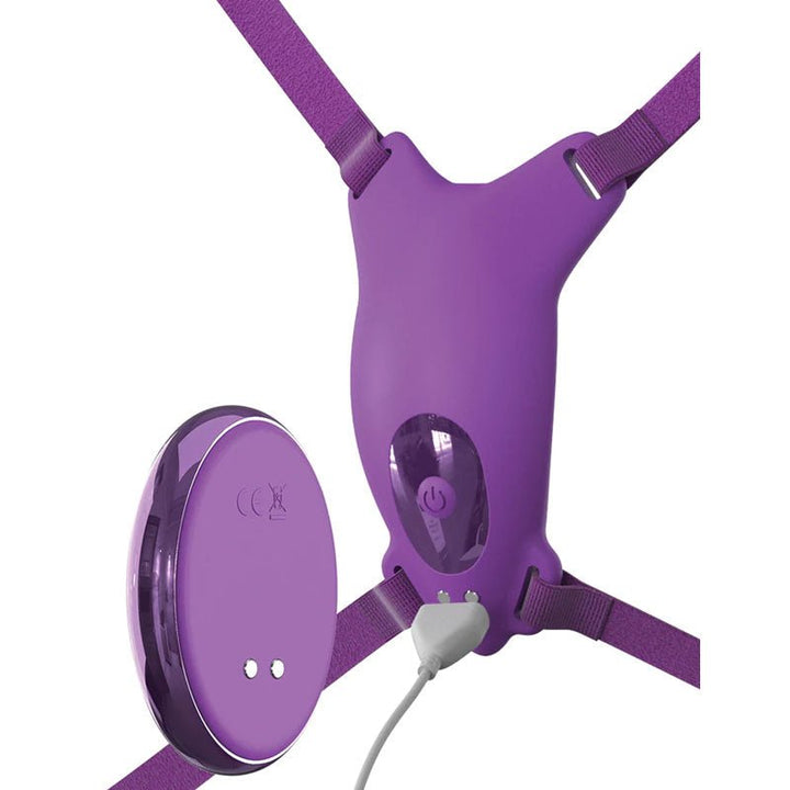 Fantasy For Her Ultimate Butterfly Strap - On - Purple USB Rechargeable Strap - On Stimulator – Sex toys NZ by Naughtyhut. Discreet delivery nationwide.