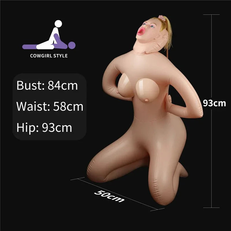 Fayola doll measurements: bust 84 cm, waist 58 cm, hip 93 cm, 93 cm tall kneeling