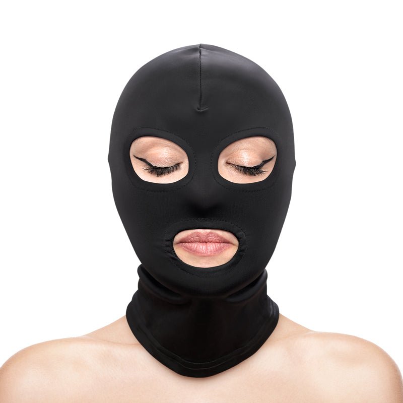 Fetish & Fashion - Eyes & Mouth Hood - Black - Black Hood – Sex toys NZ by Naughtyhut. Discreet delivery nationwide.