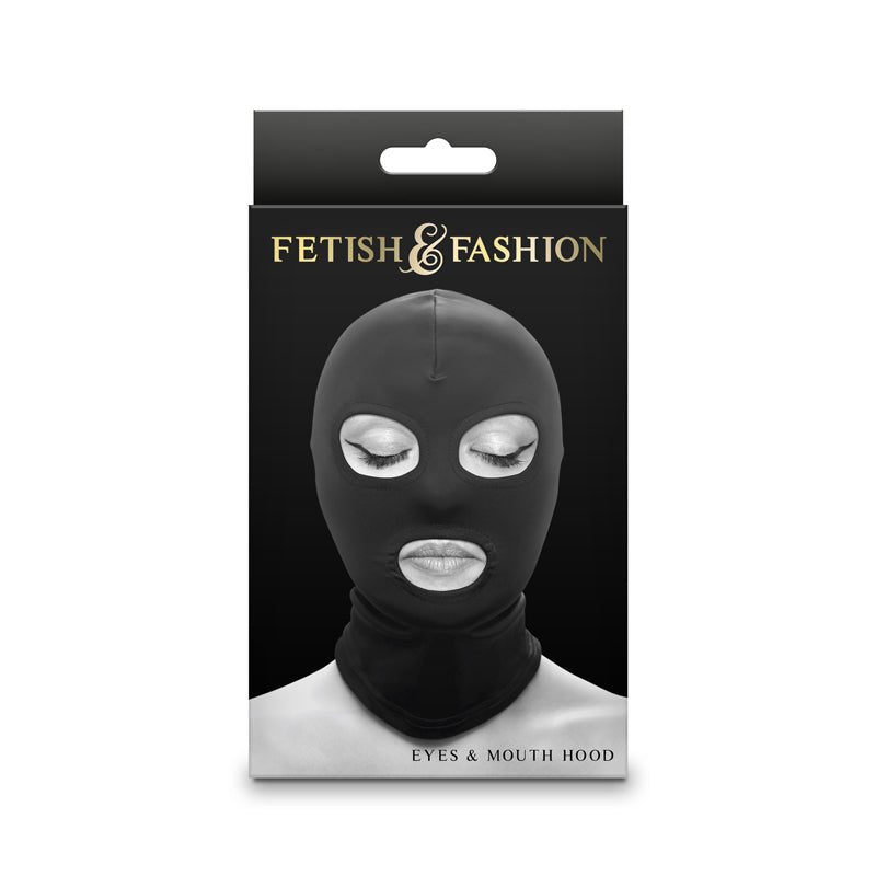 Fetish & Fashion - Eyes & Mouth Hood - Black - Black Hood – Sex toys NZ by Naughtyhut. Discreet delivery nationwide.