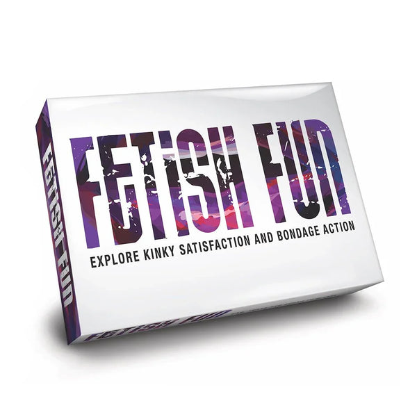 Fetish Fun board game, white box with bold graffiti-style title