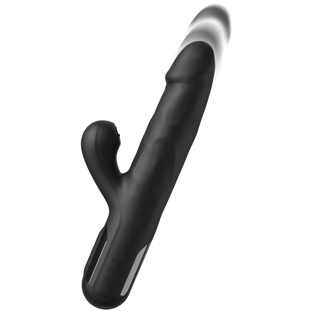 FFS Sonix Silicone Thruster - Black 22 cm USB Rechargeable Thrusting Vibrator with Flicking Clit Stim – Sex toys NZ by Naughtyhut. Discreet delivery nationwide.