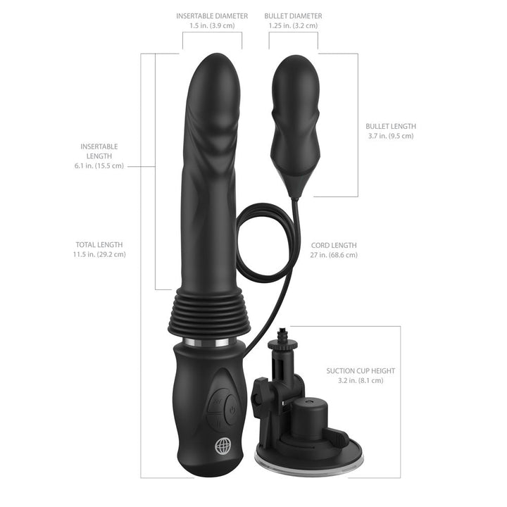 FFS Ultimate Silicone Thruster - Black - Black USB Rechargeable Thrusting Vibrator – Sex toys NZ by Naughtyhut. Discreet delivery nationwide.
