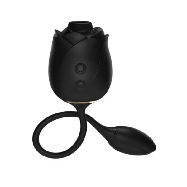 Fifty Shades of Grey Dark Blushing Rose in Black, rose stimulator with tethered egg