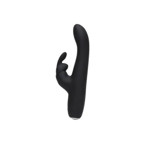 Fifty Shades of Grey Greedy Girl Slimline Rabbit in Black, slender shaft, side view