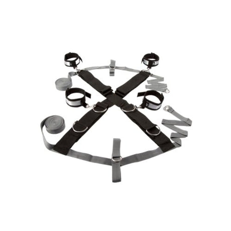 Buy Fifty Shades of Grey Keep Still Over the Bed Cross Set Silver – Naughtyhut NZ sex toys online. Discreet delivery & top brands.