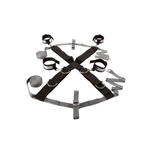 Buy Fifty Shades of Grey Keep Still Over the Bed Cross Set Silver – Naughtyhut NZ sex toys online. Discreet delivery & top brands.