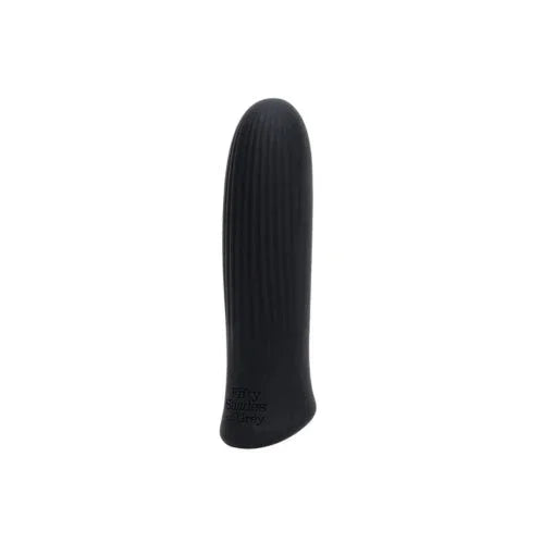 Fifty Shades of Grey Sensation Bullet in Black, ribbed body upright