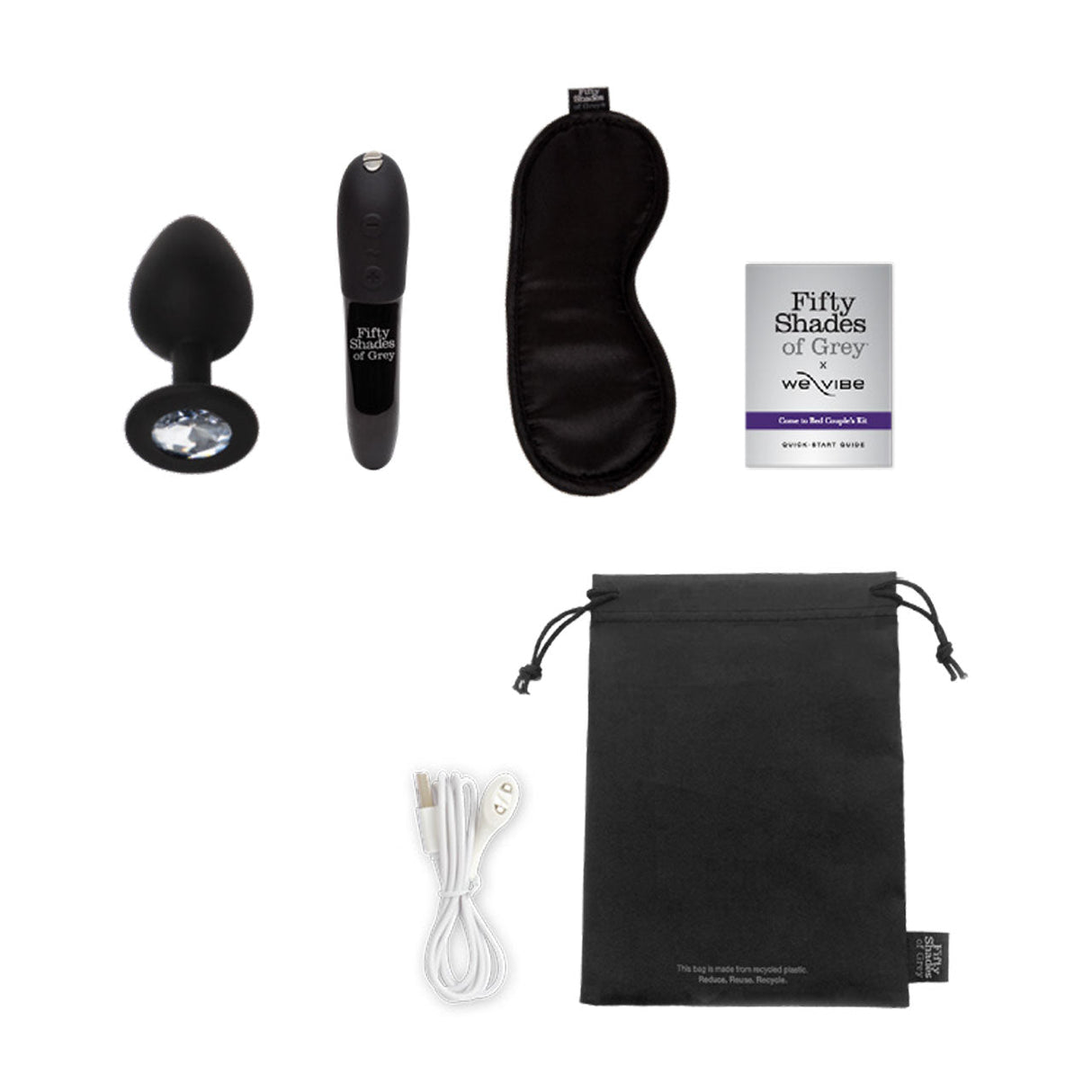 Buy Fifty Shades of Grey X We - Vibe Tango X - Come to Bed Couple's Kit (Black 3 Piece) – Naughtyhut NZ sex toys online. Discreet delivery & top brands.