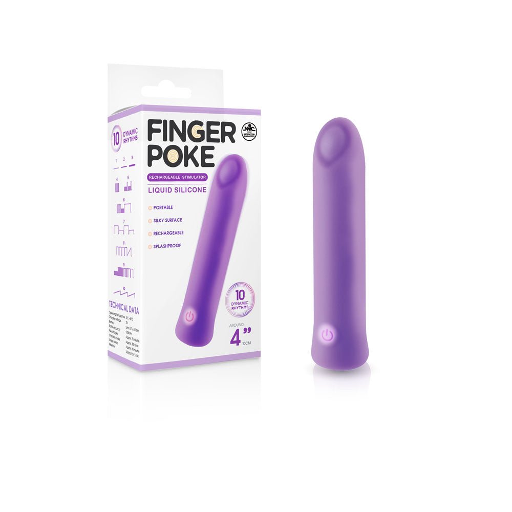 Buy Finger Poke - Purple - Purple 10 cm USB Rechargeable Bullet – Naughtyhut NZ sex toys online. Discreet delivery & top brands.