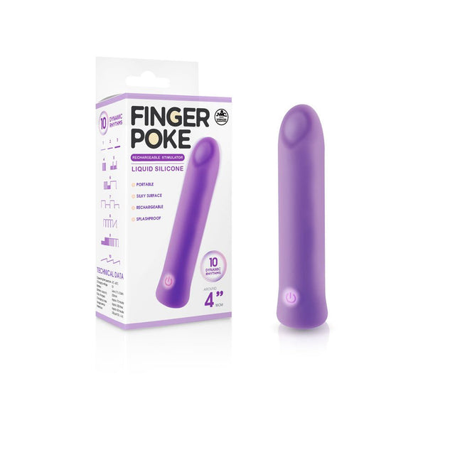 Buy Finger Poke - Purple - Purple 10 cm USB Rechargeable Bullet – Naughtyhut NZ sex toys online. Discreet delivery & top brands.
