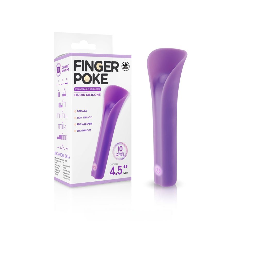 Buy Finger Poke - Purple - Purple 11.4 cm USB Rechargeable Bullet – Naughtyhut NZ sex toys online. Discreet delivery & top brands.