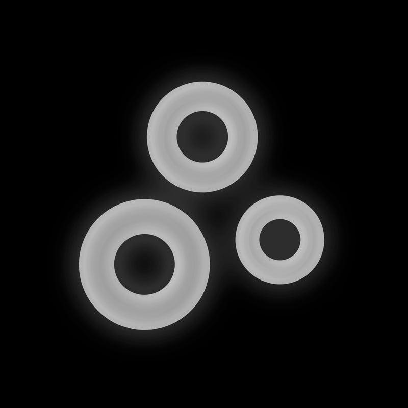 Firefly - 3pc Bubble Rings - White - Glow in Dark Cock Rings - Set of 3 Sizes – Sex toys NZ by Naughtyhut. Discreet delivery nationwide.