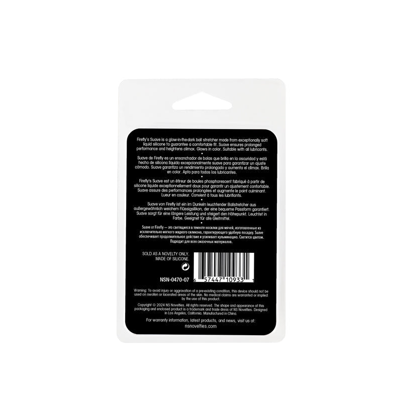 Firefly - Suave Ball Stretcher - Blue - Glow in Dark Blue Ball Stretcher – Sex toys NZ by Naughtyhut. Discreet delivery nationwide.