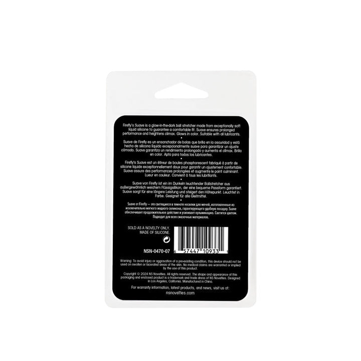 Firefly - Suave Ball Stretcher - Blue - Glow in Dark Blue Ball Stretcher – Sex toys NZ by Naughtyhut. Discreet delivery nationwide.