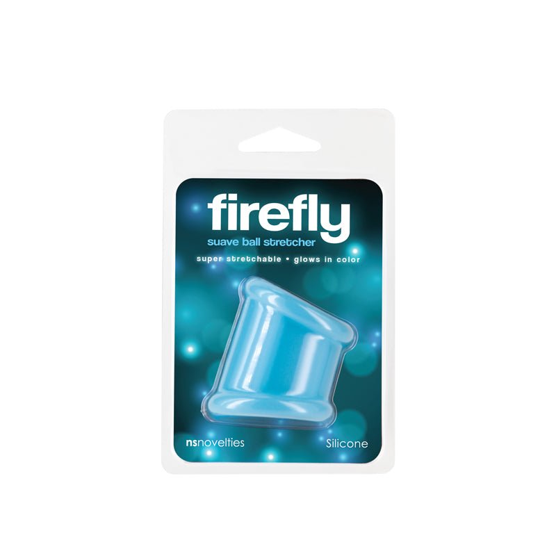 Firefly - Suave Ball Stretcher - Blue - Glow in Dark Blue Ball Stretcher – Sex toys NZ by Naughtyhut. Discreet delivery nationwide.