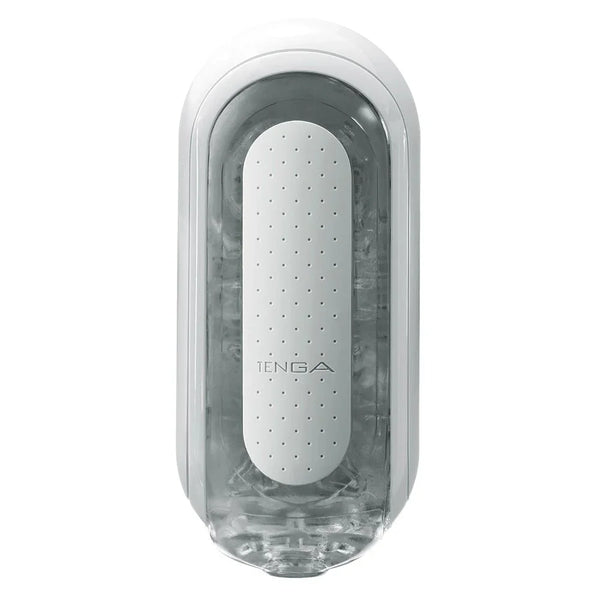 Tenga Flip Zero in White, angled view of the open-texture window