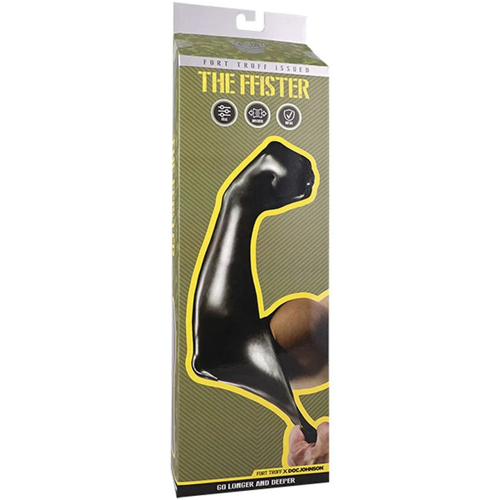 Fort Troff The FFister in Black retail box, front panel with flexed-arm art
