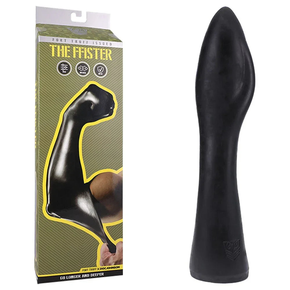 Fort Troff The FFister in Black beside its retail box, tapered fist tip