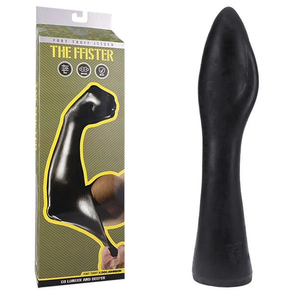 Fort Troff The FFister in Black beside its retail box, tapered fist tip