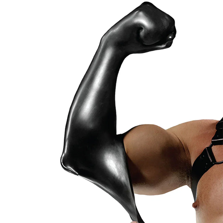 Fort Troff The FFister box art close-up, black sleeve as a flexed arm