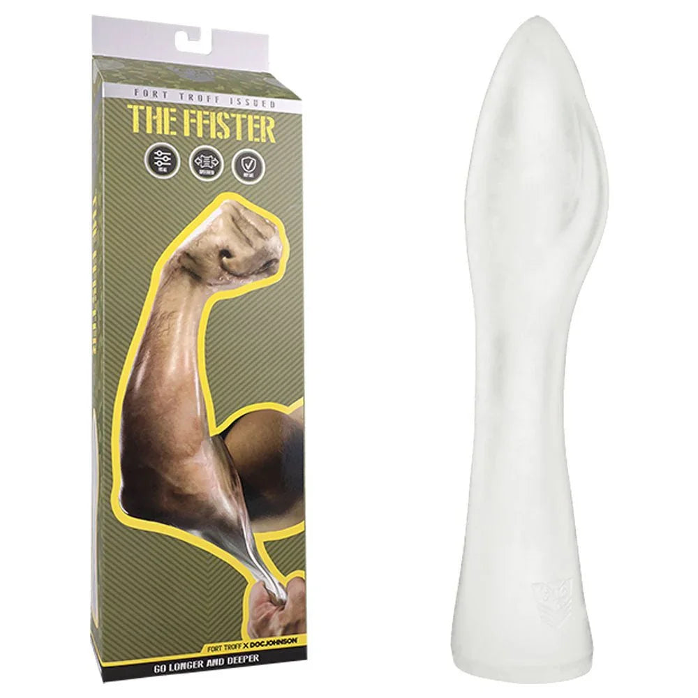 Fort Troff The FFister in Frost beside its retail box with flexed-arm art