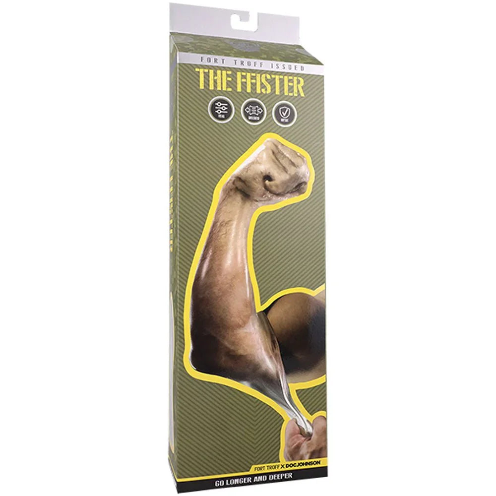 Fort Troff The FFister retail box, front panel with flexed-arm art