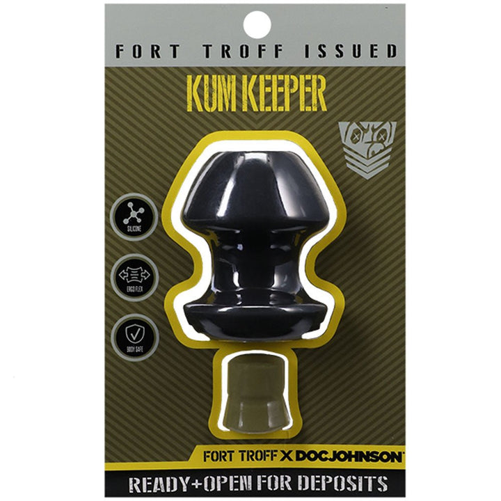 Fort Troff - Kum Keeper - Medium - Black Medium Hollow Butt Plug with Removeable Stopper – Sex toys NZ by Naughtyhut. Discreet delivery nationwide.