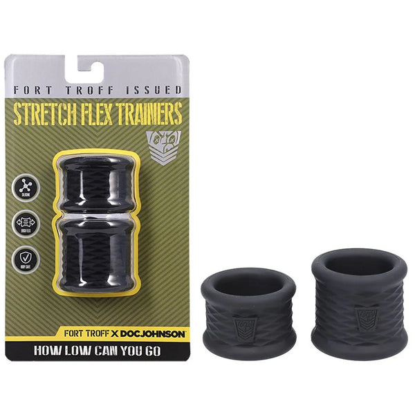 Fort Troff Stretch Flex Trainers, two black ball stretchers beside the card
