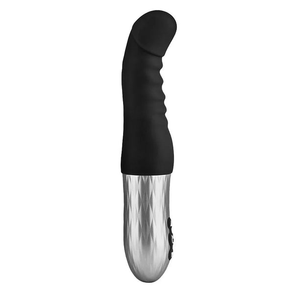 Forto Thruster in Black, ribbed shaft with chrome diamond-pattern handle