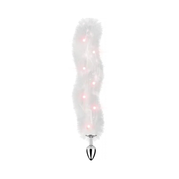 Hott Products Foxy Tail- Light Up Faux Fur Butt Plug With Multicolored Light Pattern